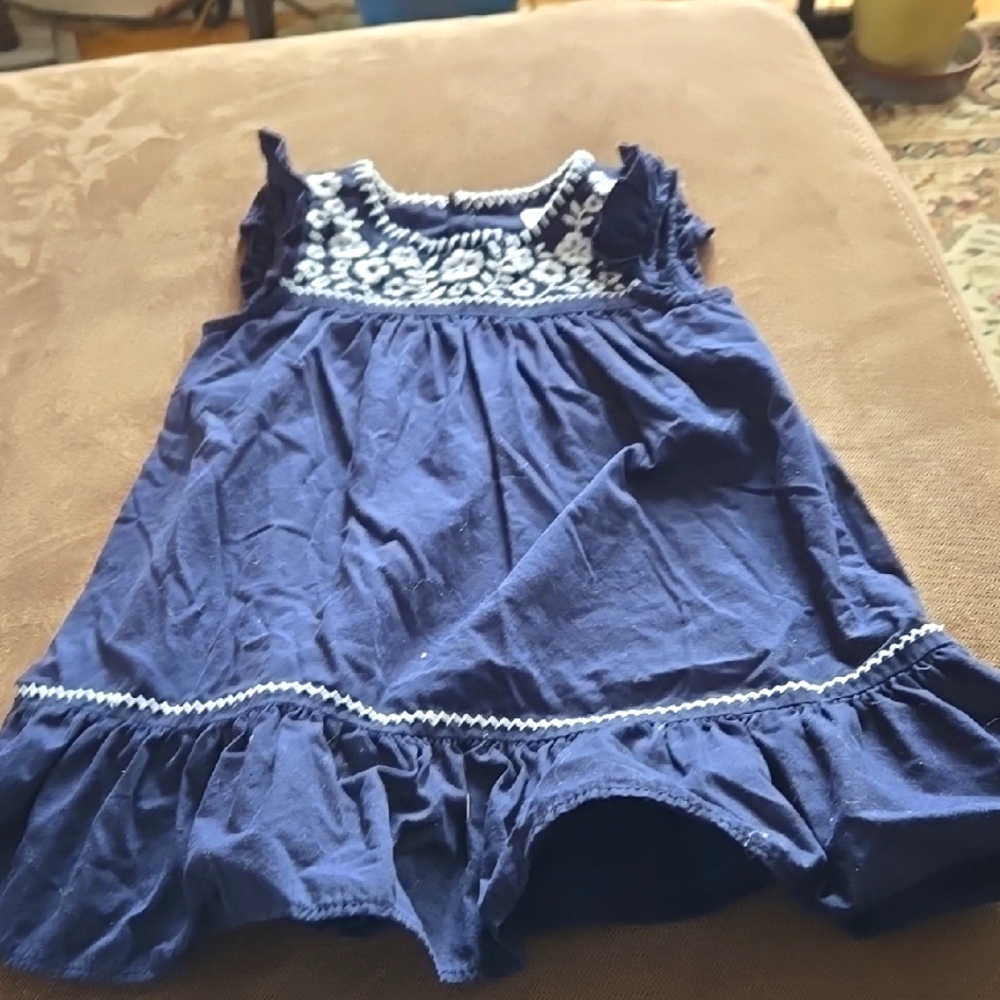 Navy Blue kids Embroidered Dress